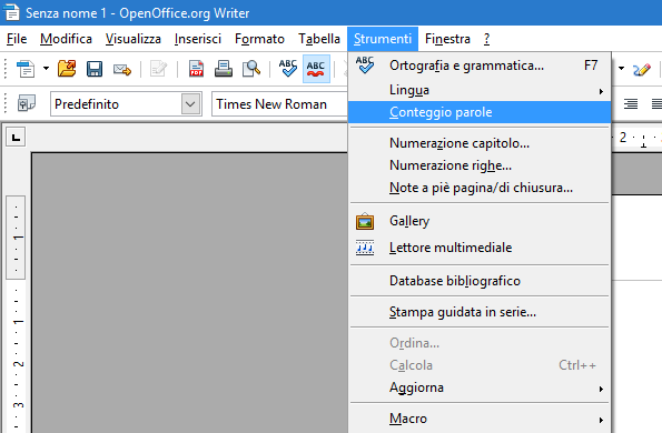 Contare i caratteri in OpenOffice